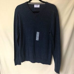 NWT Old Navy Two Toned Blue V-Neck Knit Sweater Size Small